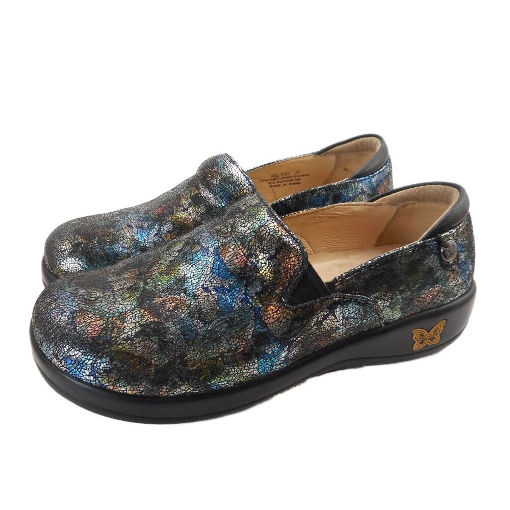Alegria Clogs Women's EU 37 US 7 - 7.5 Keli Leather Casual KEL-7721 Iridescent